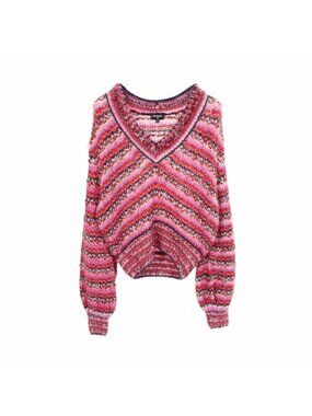Chanel Knit Top CC Logo Button Silk Purple Multi-Color